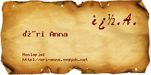 Őri Anna névjegykártya